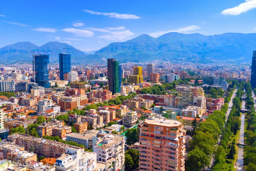 Woman driving in a rental car